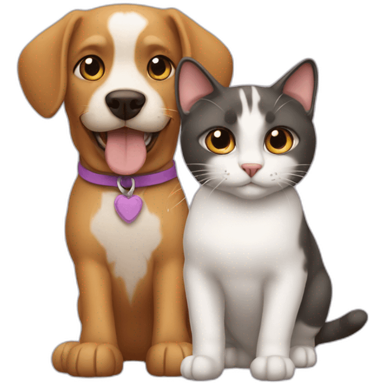 Cat with a dog behind  emoji