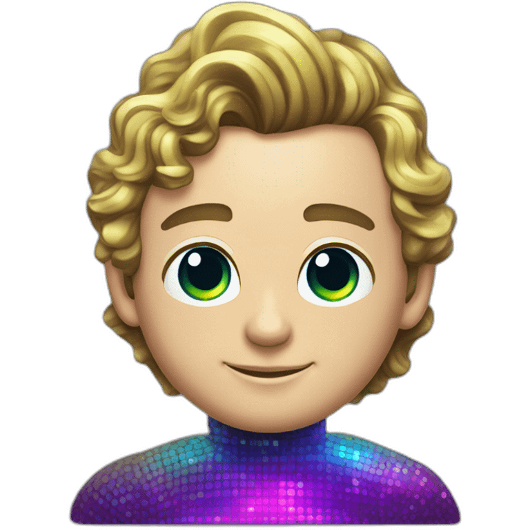 Fancy disco futuristic Jonathan Toews in rainbow bubble emoji