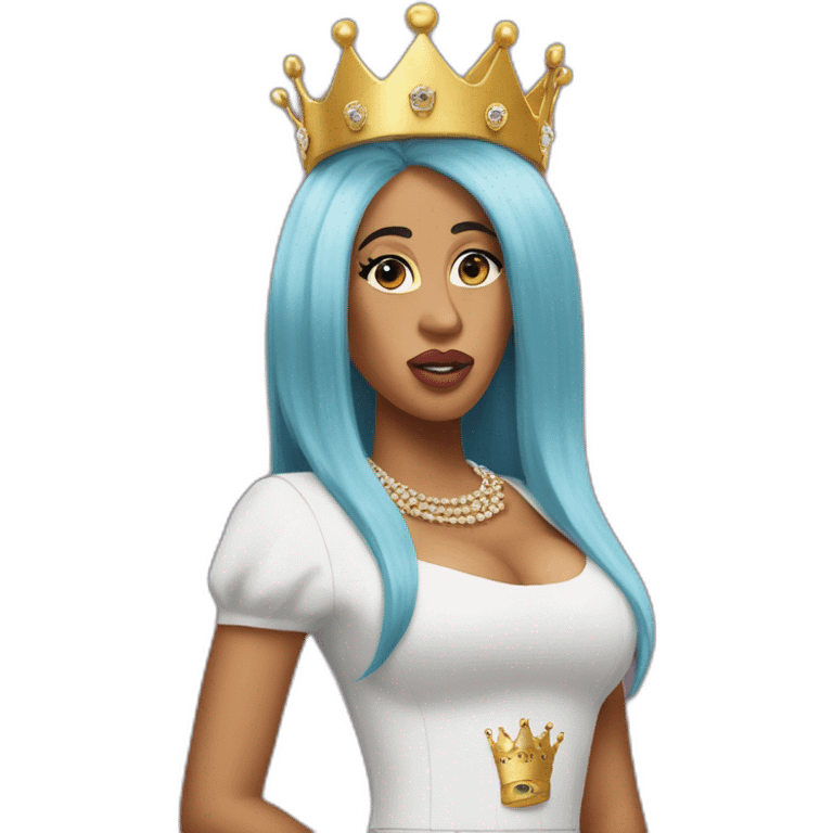 Cardi B with a crown on her head emoji