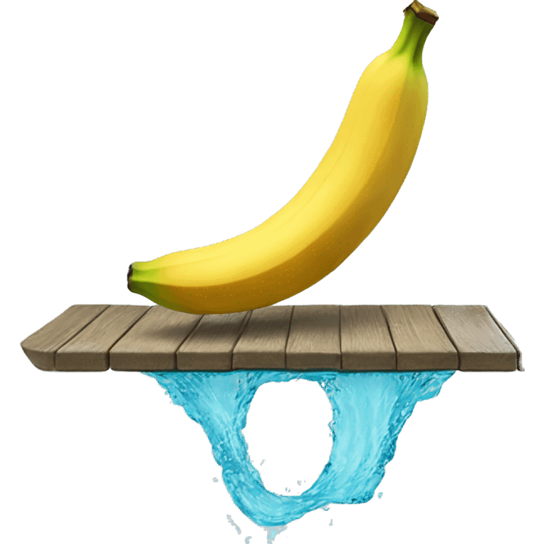 A banana jumping off a diving board emoji