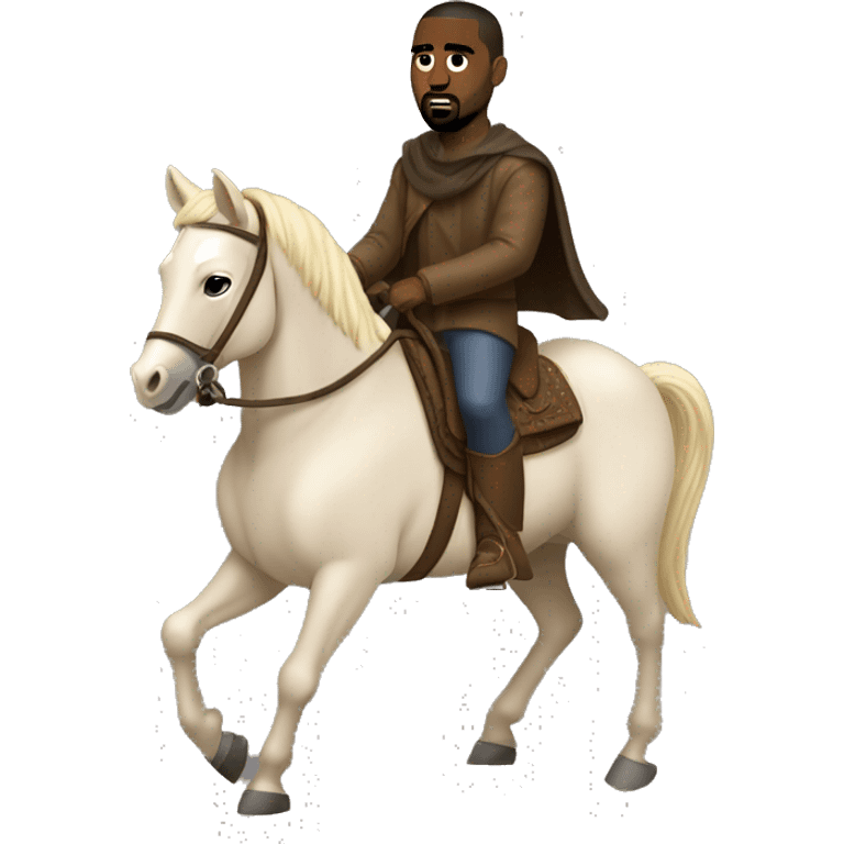 Kayne west riding a horse emoji