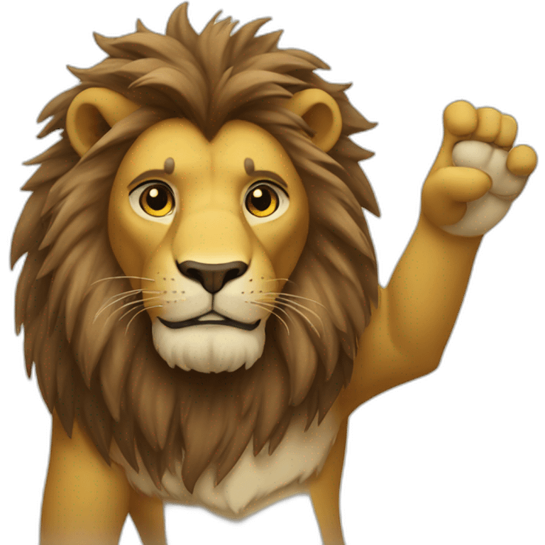 A lion salutes him emoji