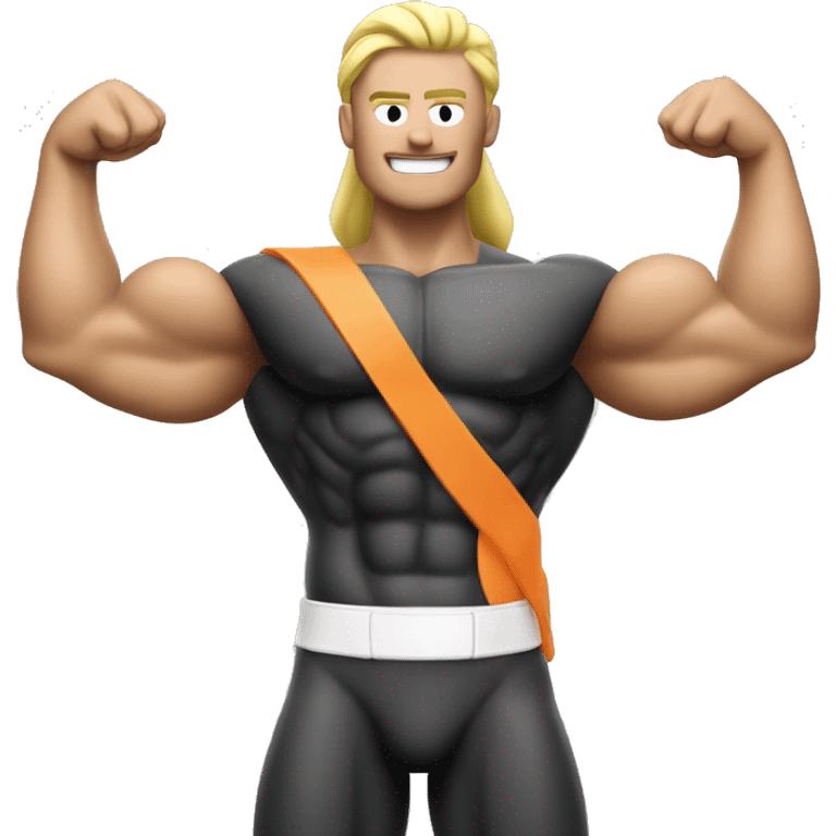 flexed muscles with a neo home loans logo body emoji