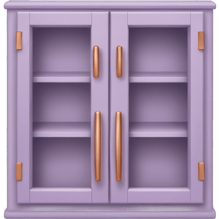 Realistic front facing lavender and rose gold hanging kitchen cabinets  emoji