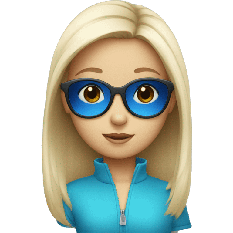 white little girl with blue sunglasses emoji