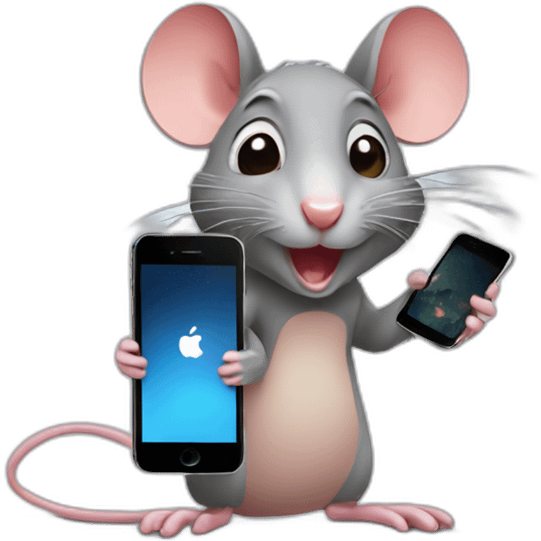 rat with an iphone emoji