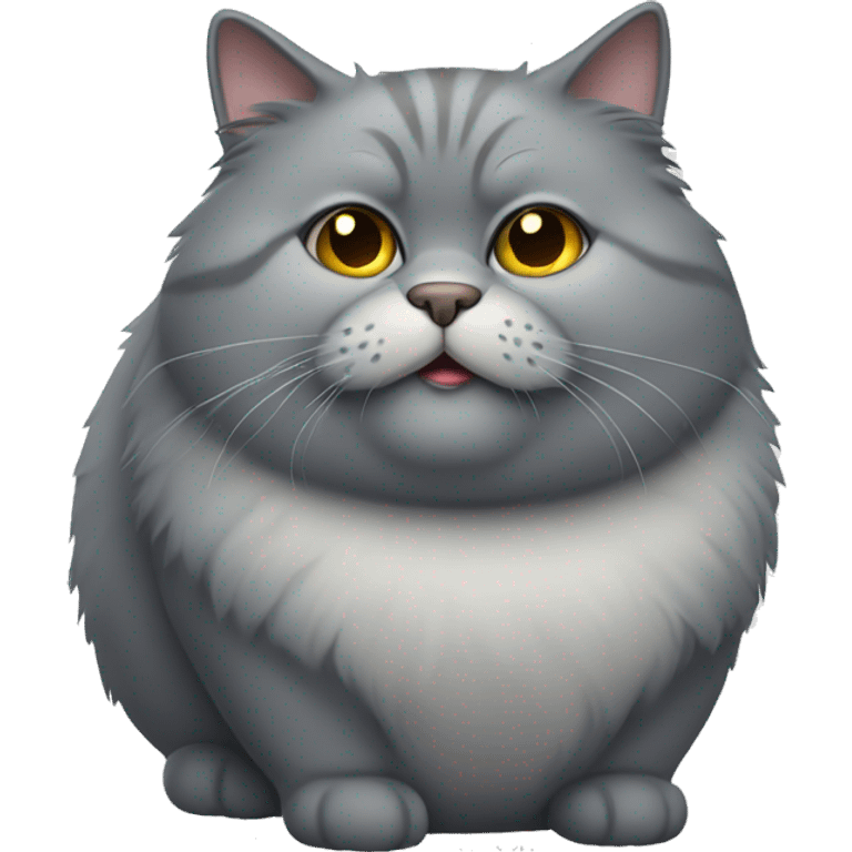 Fat fluffy grey cat emoji