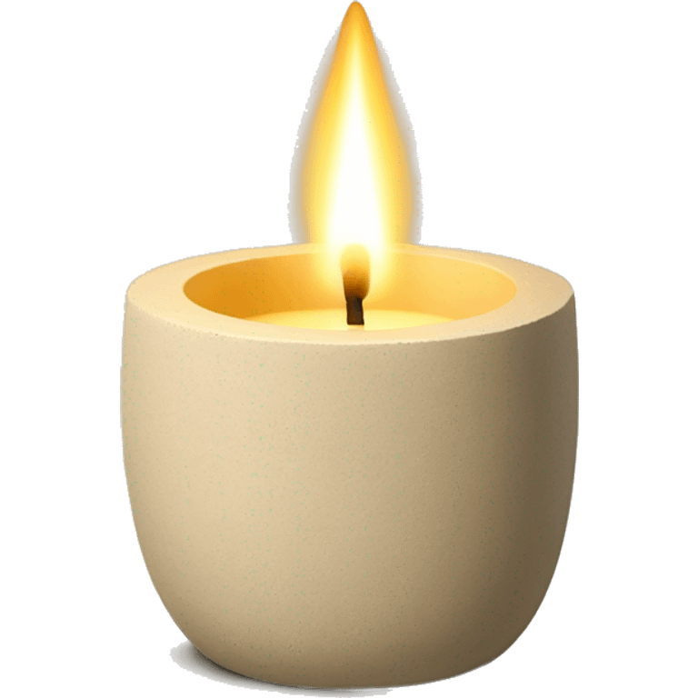 candle in beige concrete ridged vessel emoji