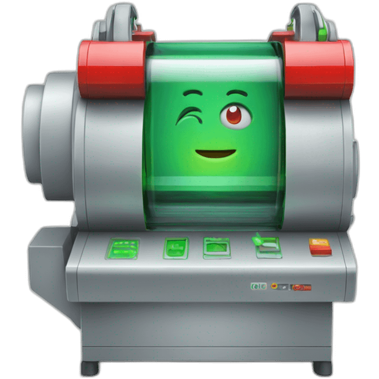 machine running tests with red x and green check marks emoji