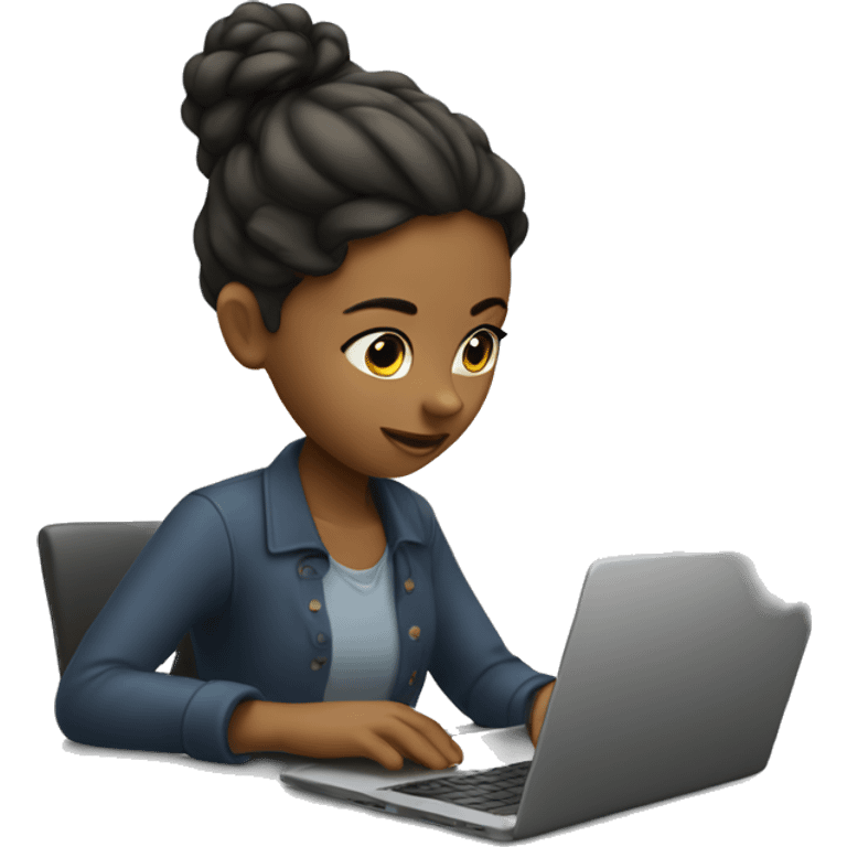 the girl is working on a laptop emoji