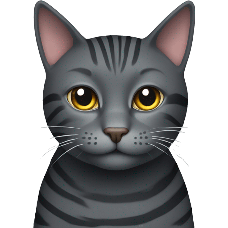 dark grey cat with stripes  emoji