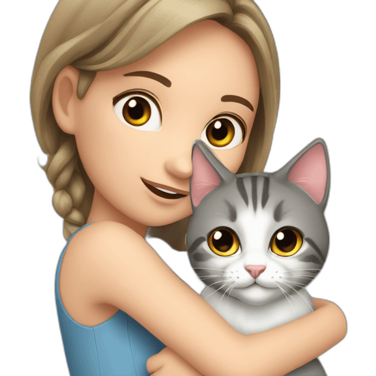 Mädchen und katze emoji