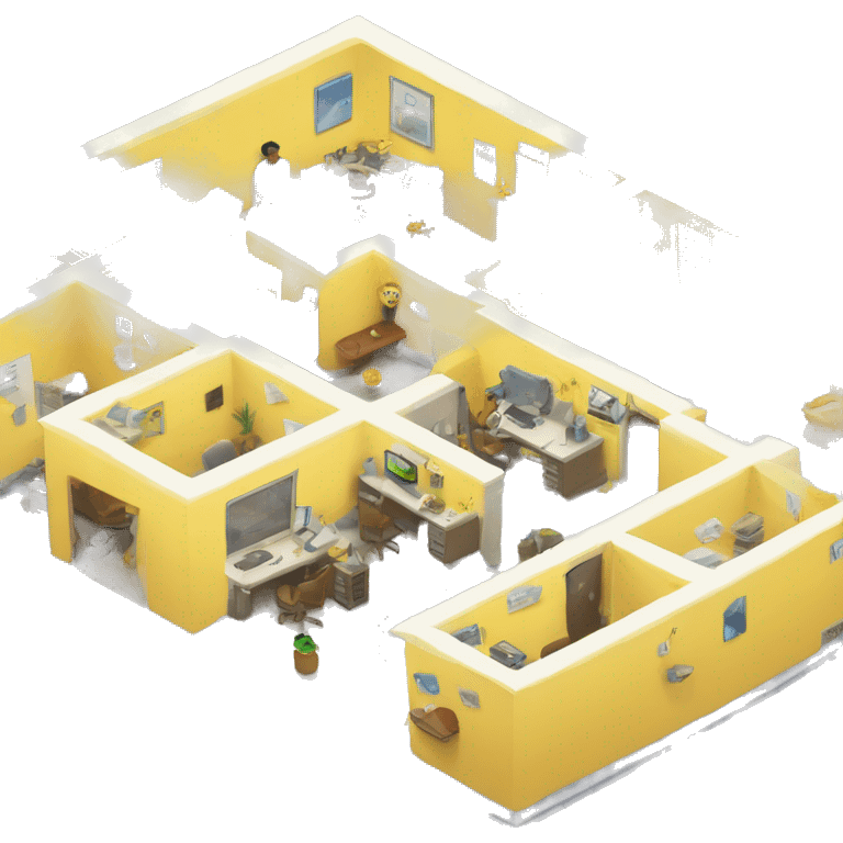 an endless maze of randomly generated office rooms and other environments. It is characterized by the smell of wet carpet, walls with a monochromatic tone of yellow, and buzzing fluorescent lights. emoji