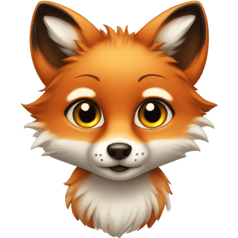 Cute fox with lashes emoji