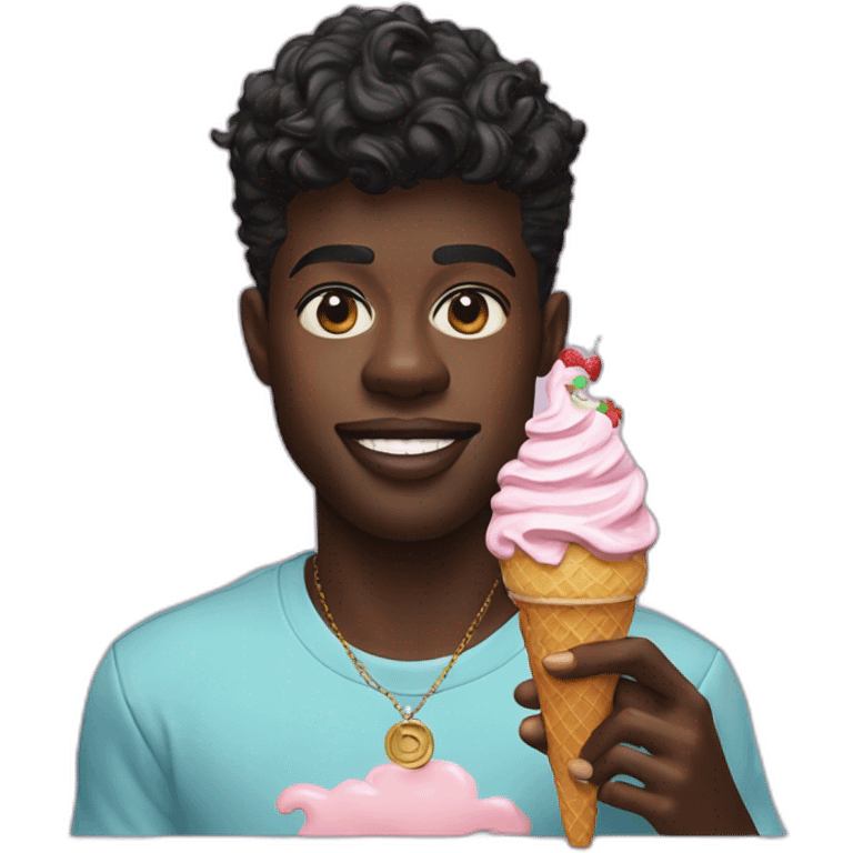 lil nas x with an ice cream emoji