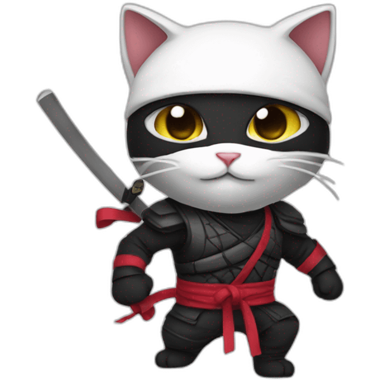 Cat ninja white emoji