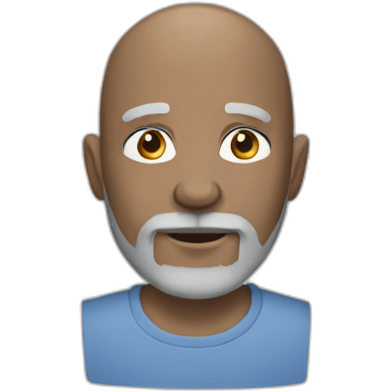 slightly older bald guy with blue eyes and dark grey beard emoji