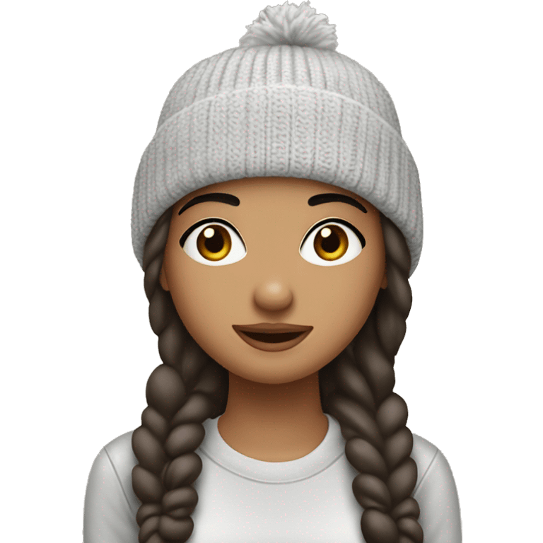 Brunette girl  with beanie and eyebrow piercing ￼ emoji