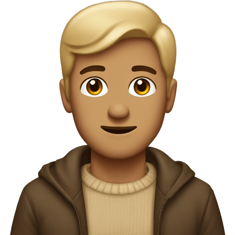 hombre con sueter beige un poco moreno y pelo cafe oscuro emoji