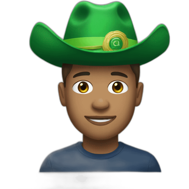 Mbappé with a big green hat  emoji