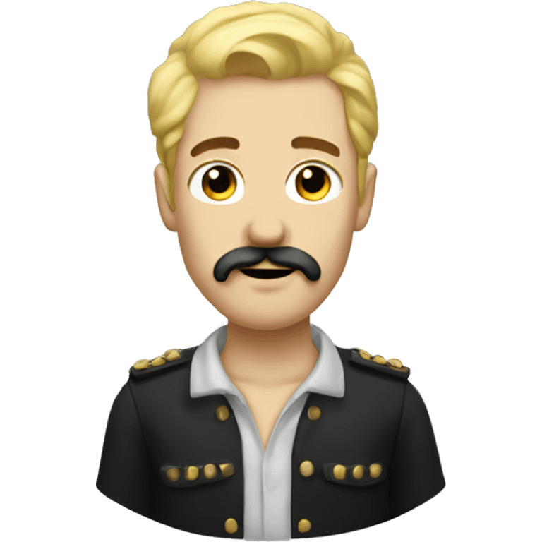 One man with blonde hair and black moustache and a black beard emoji