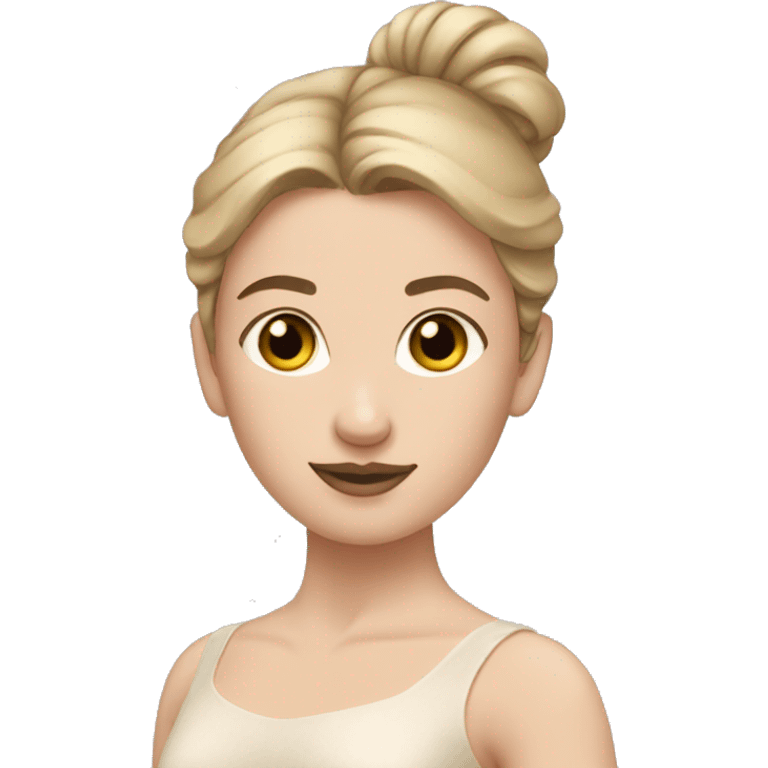 Pale ballerina with dirty blonde hair in a bun emoji