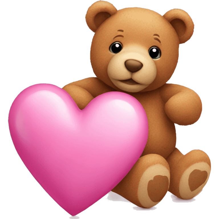 Pink heart with teddy bear emoji