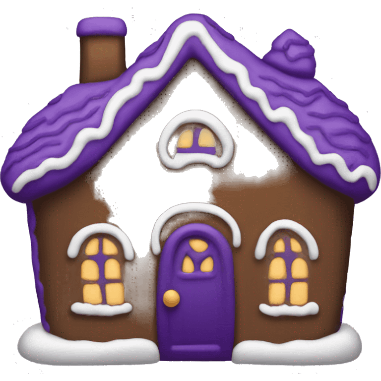 Cosy dark purple gingerbread house  emoji