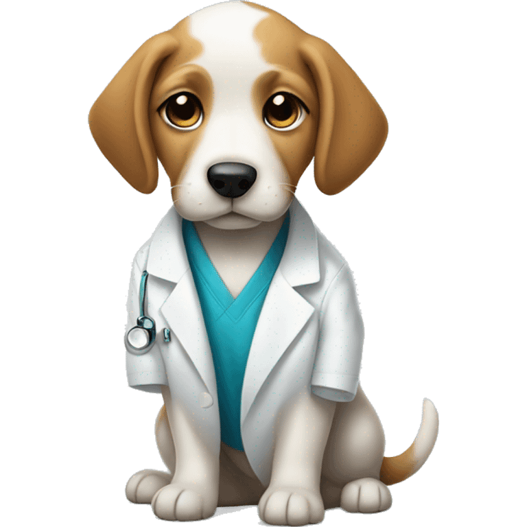 Puppy in a lab coat emoji