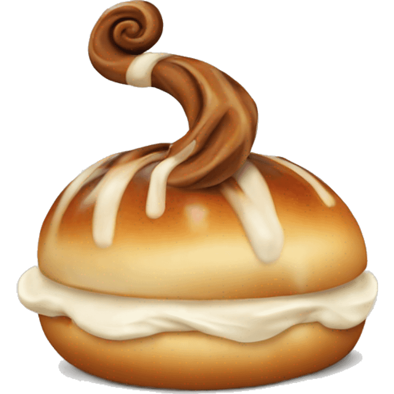 cinnabon cream bun emoji