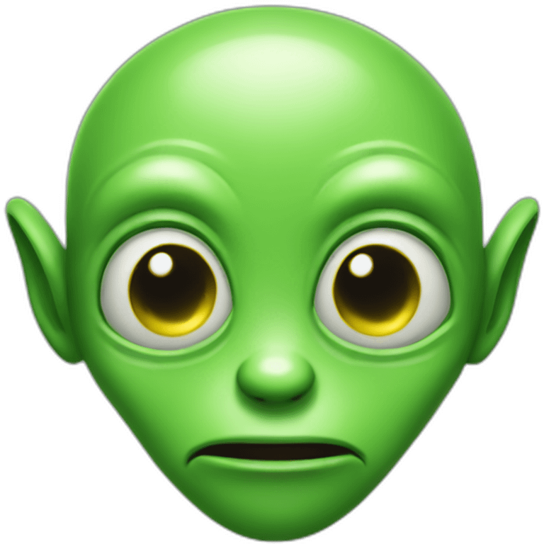 Green cartoon alien   emoji