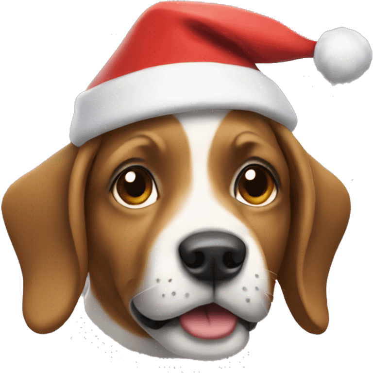 Dog with Santa hat on emoji