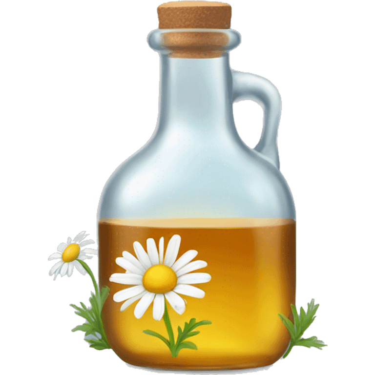 glass bottle with chamomile tea emoji