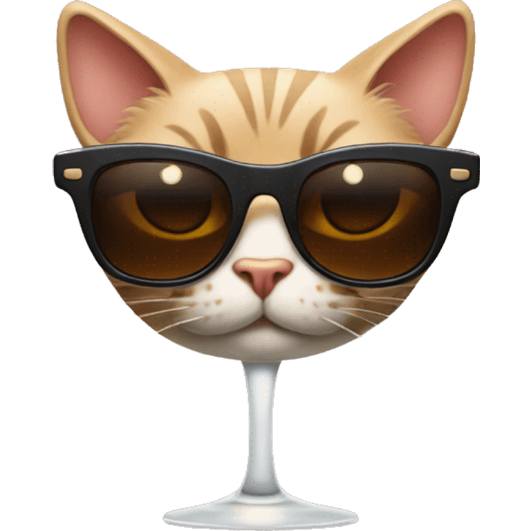 Cat with sunglasses and a espresso martini emoji