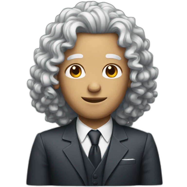 Curly light long hair president emoji