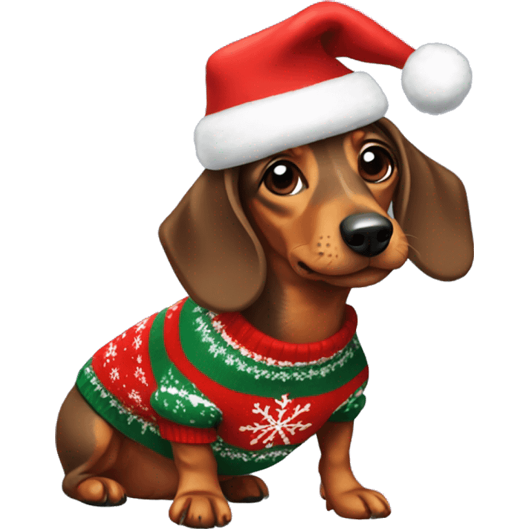 Dachshund wearing a Christmas sweater  emoji