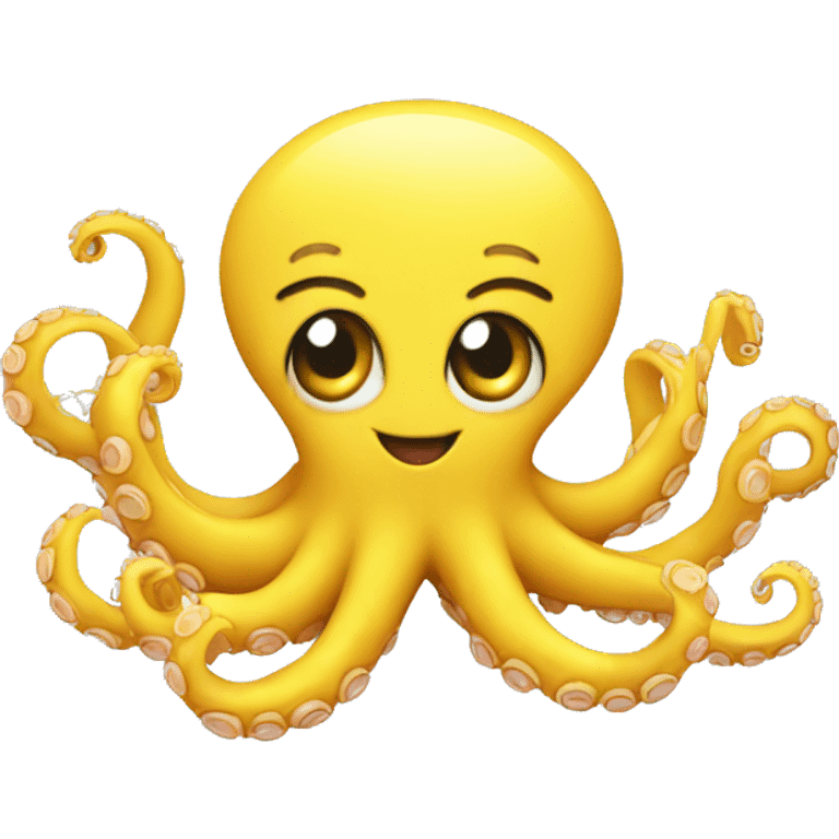 happy yellow catroon octopus emoji