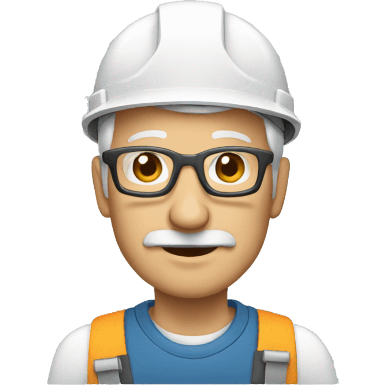 elderly man in engineering with helmet emoji