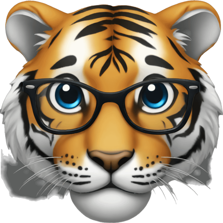 Tiger wearing glasses emoji