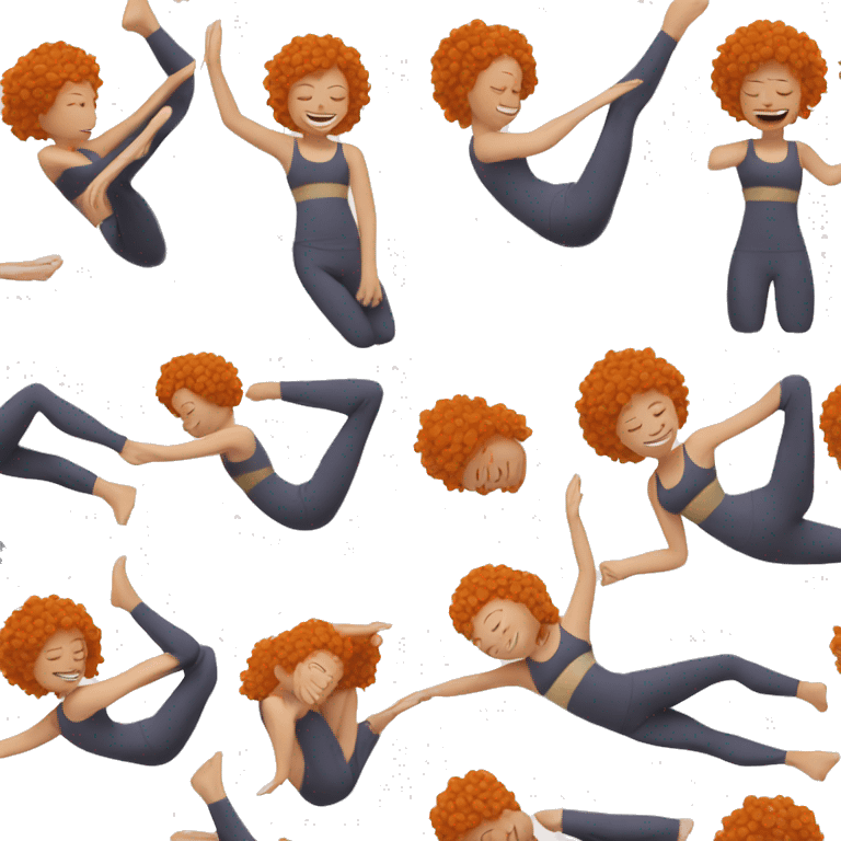 Ginger woman doing Pilates  emoji