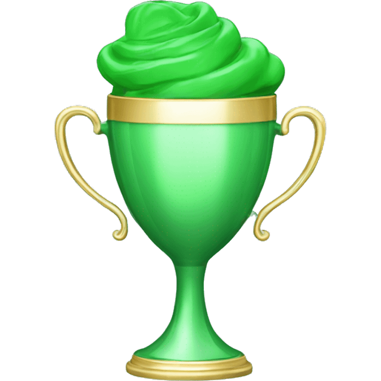 a shiny green cup award  emoji