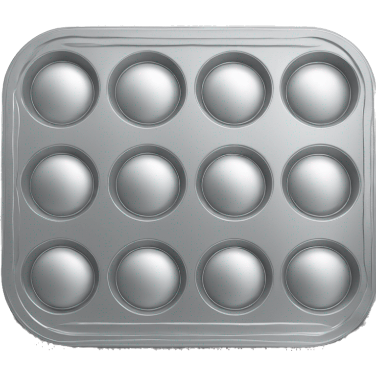 Realistic flat silver metallic muffin pan emoji