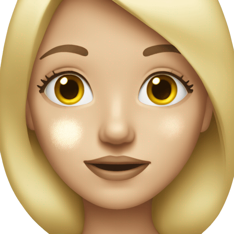 Blonde girl with powder on nose emoji