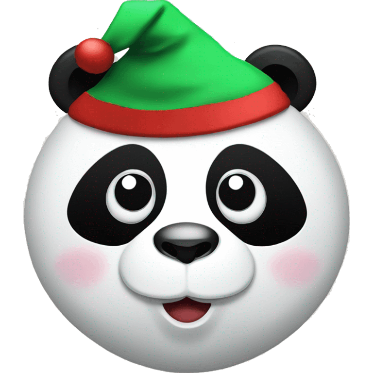 Panda with a Christmas hat emoji