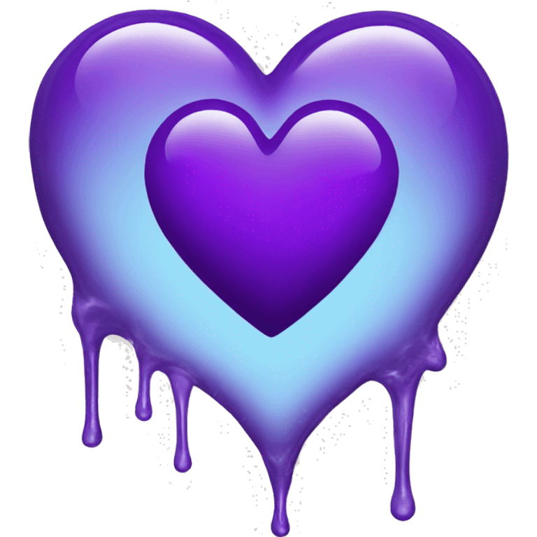 White heart cracked open leaking purple liquid emoji