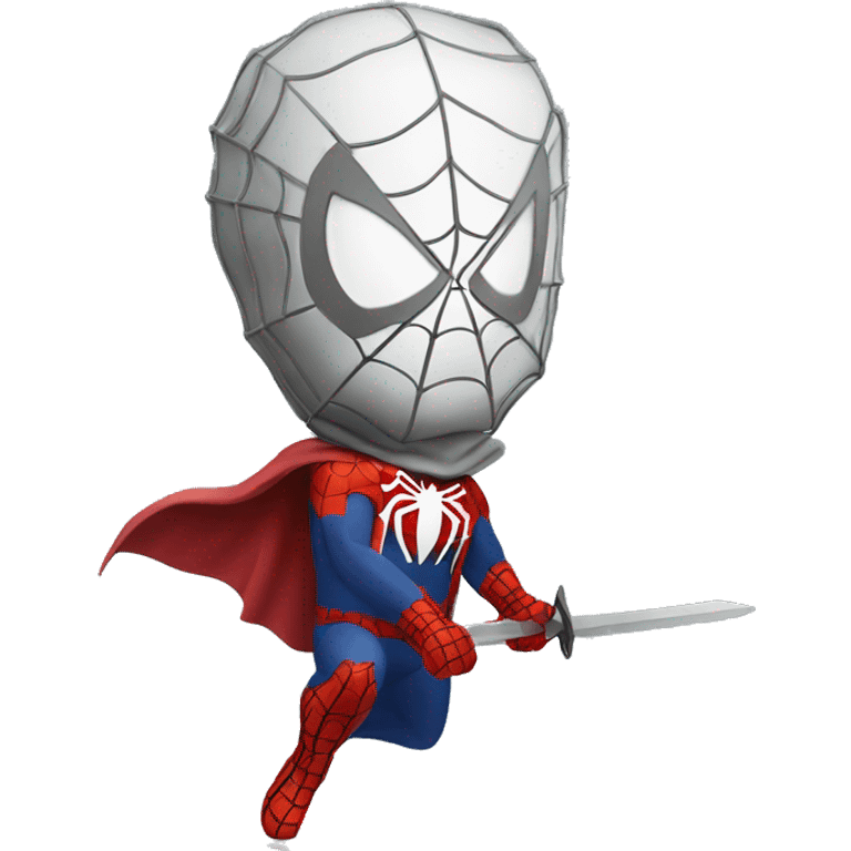 Spider-man with a brave sword emoji