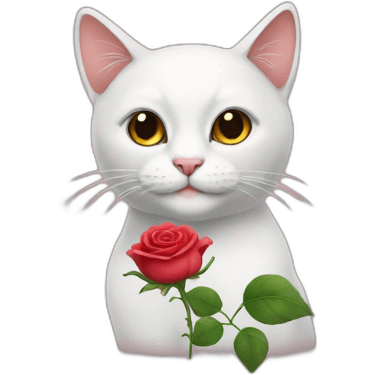 a cat with a rose emoji