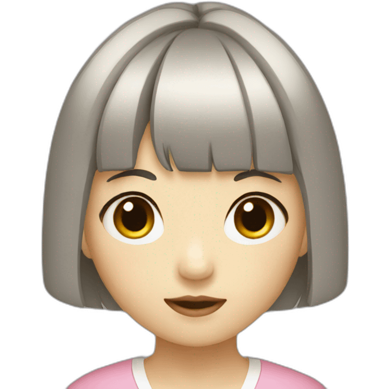 Korean girl with bangs emoji