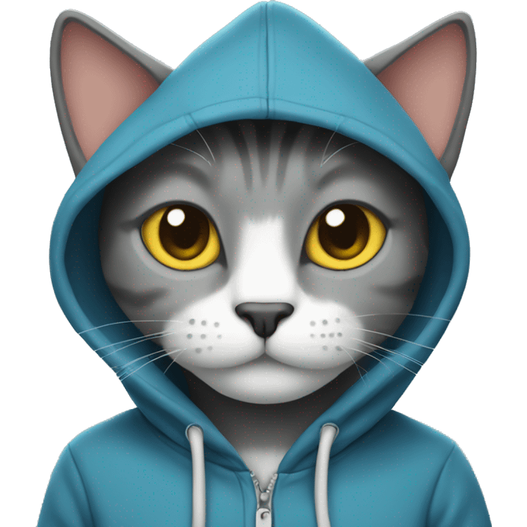 Cat wearing a hoodie  emoji