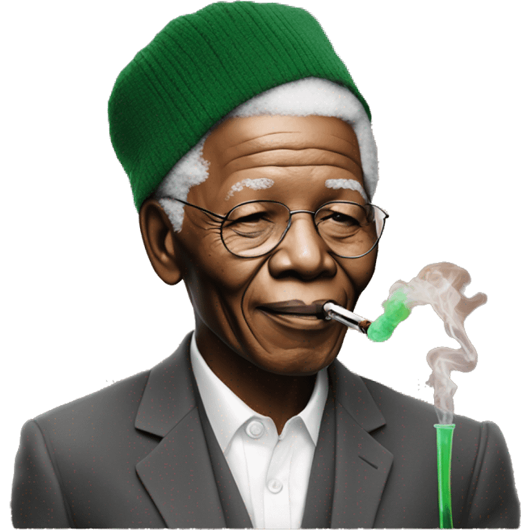 Nelson Mandela with hookah emoji